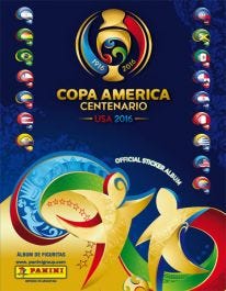 2016 Panini Copa America Centenario 64 Page Sticker Collectors Album-10 Stickers 